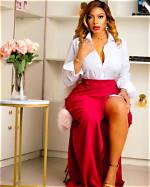Actress Chika Ike Stir Reactions as She Shows off Her Beauty in All-Blue Outfit