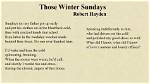 An Exploration of "Those Winter Sundays"