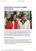 Christie Ann Hefner: a Legacy of Leadership and Empowerment