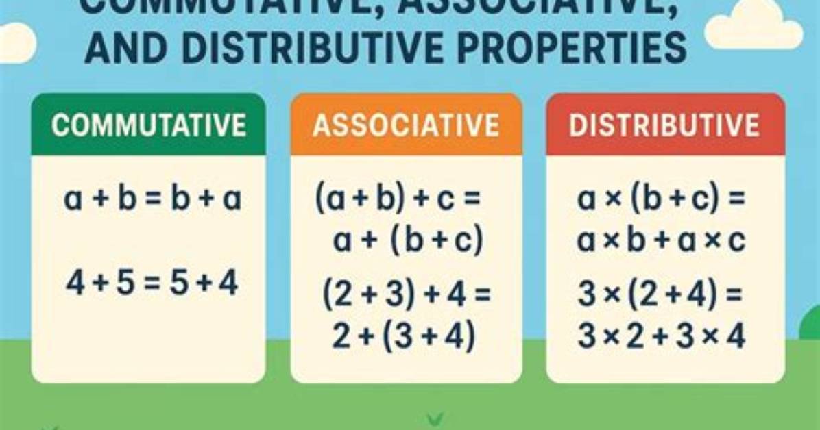 Descriptive Examples of Associative and Commutative Properties