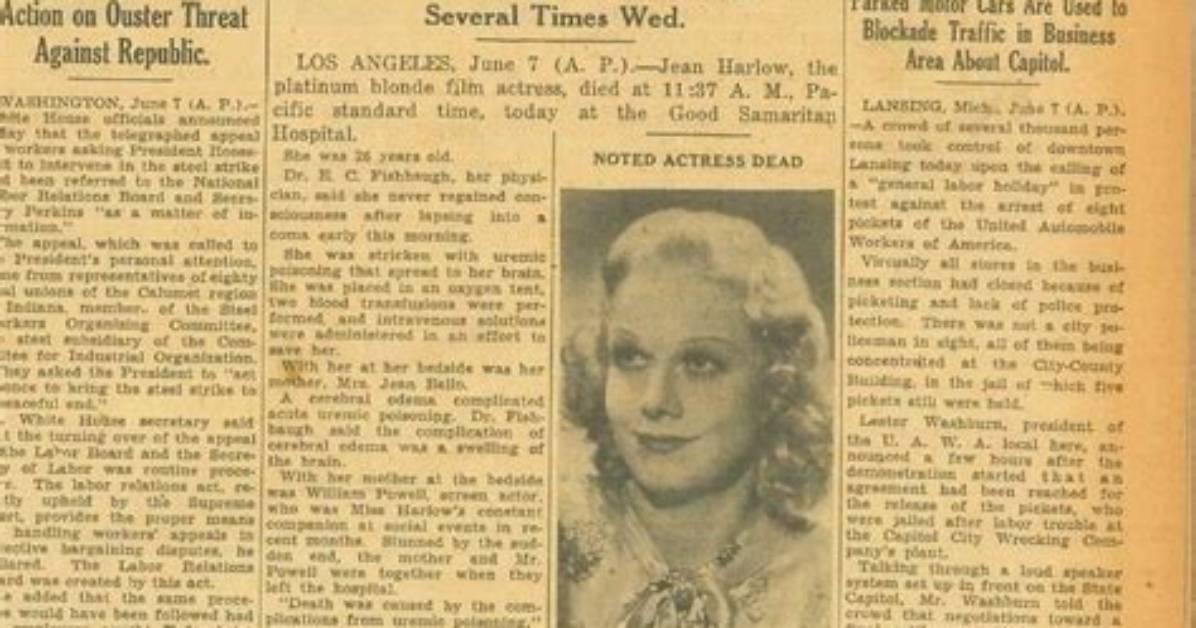 Discovering Jean Harlow's Cause of Death