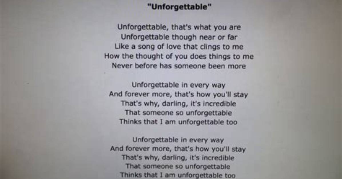 Enchanting Lyrics: Unforgettable by Natalie Cole