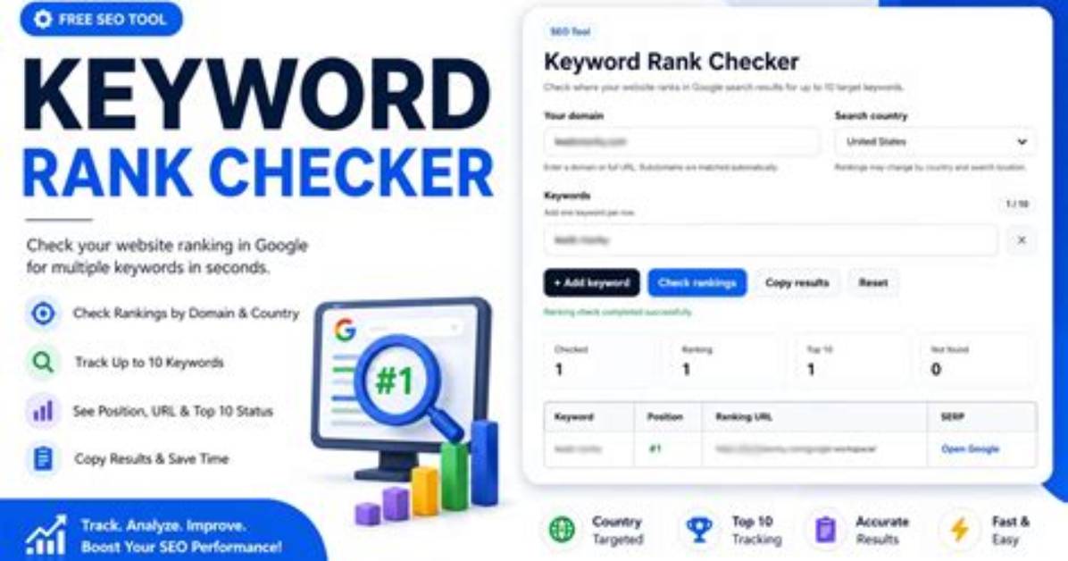 Free Site Keyword Rank Checker Tool | Check Your Keyword Rankings Now