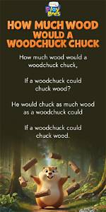 How Much Wood Would a Woodchuck Chuck If a Woodchuck Could Chuck Wood?