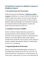 Its Role and Significance in Critical Care