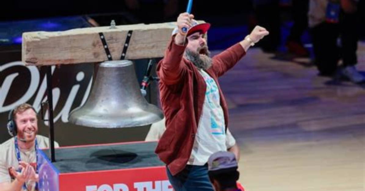Jason Kelce Rings the Bell for Philadelphia 76Ers vs Boston Celtics Game 3 at Wells Fargo Center: Watch