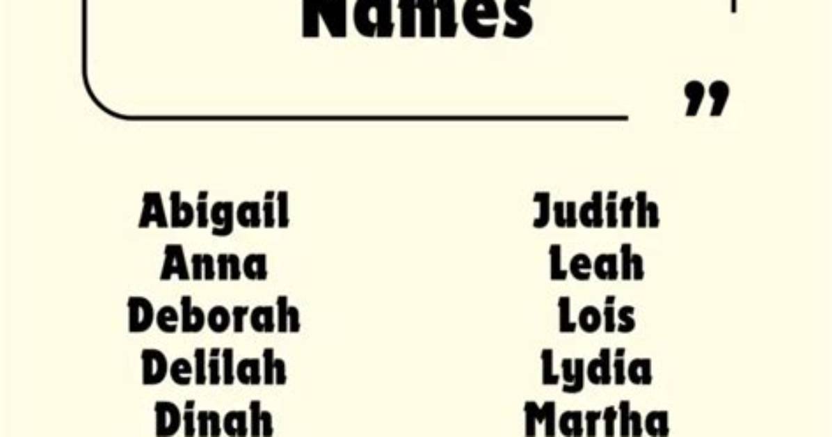 Keys to Understanding: Biblical Female Names & Their Meanings
