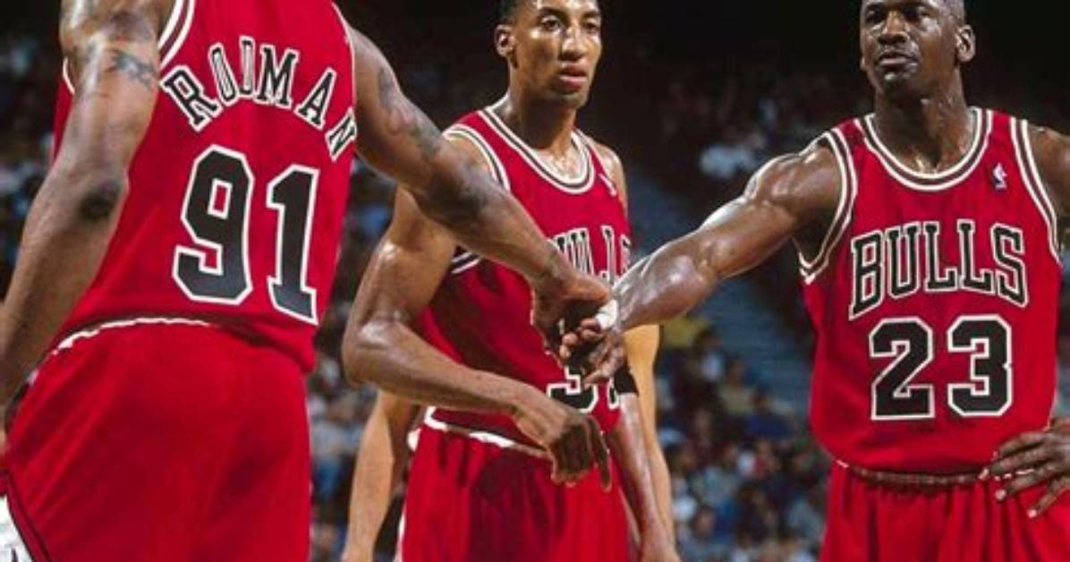 Legendary Trio: Scottie Pippen, Dennis Rodman, and Michael Jordan