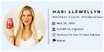 Mari Llewellyn Height, Weight, Net Worth, Age, Birthday, Wikipedia, Who, Nationality, Biography