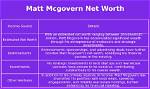 Matt Mcgovern's Staggering Net Worth: Unveiling the Fortune of the Football Star