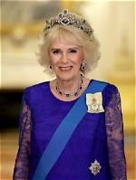 Queen Camilla Wears Queen Elizabeth’s Sapphire Tiara for First State Banquet of King Charles’ Reign
