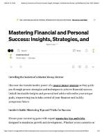 Success Secrets and Financial Insights
