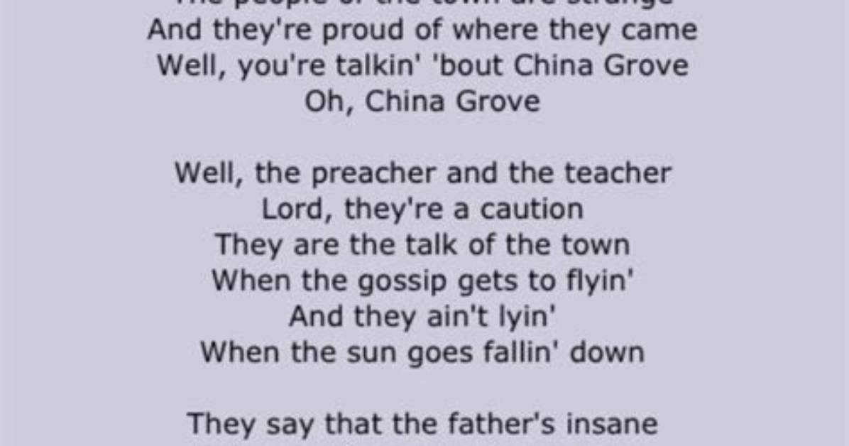 Unraveling the Mystique of "China Grove" Lyrics