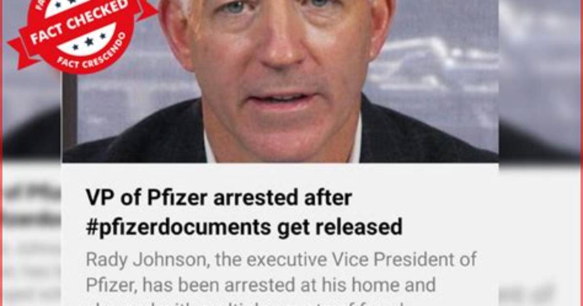 Was Vp of Pfizer Rady Johnson Really Arrested or Not? Twitter Rumours Explained