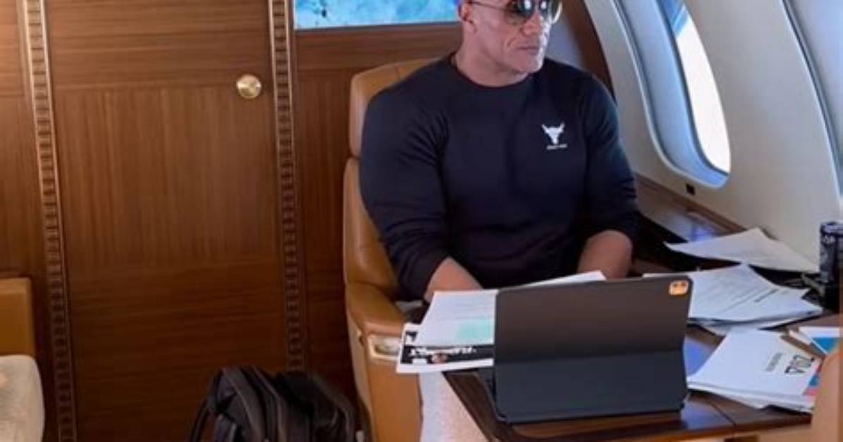 Watch: Dwayne Johnson Uses ‘The Force’ to Get Work Done on a Private Jet in Funny Video