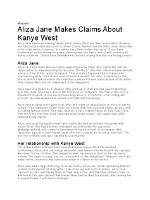 Who Is Aliza Jane? Kanye West Fling Social Media Photos Before Surgery