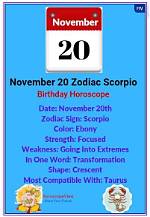 Zodiac Insights for November 20: Unveiling the Secrets of Scorpio